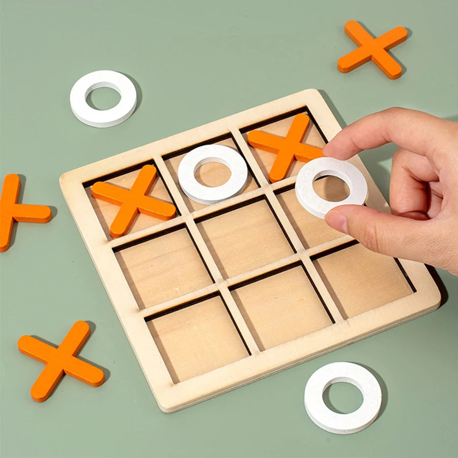 Lil Laugh Wooden Tic-Tac-Toe Fun Board