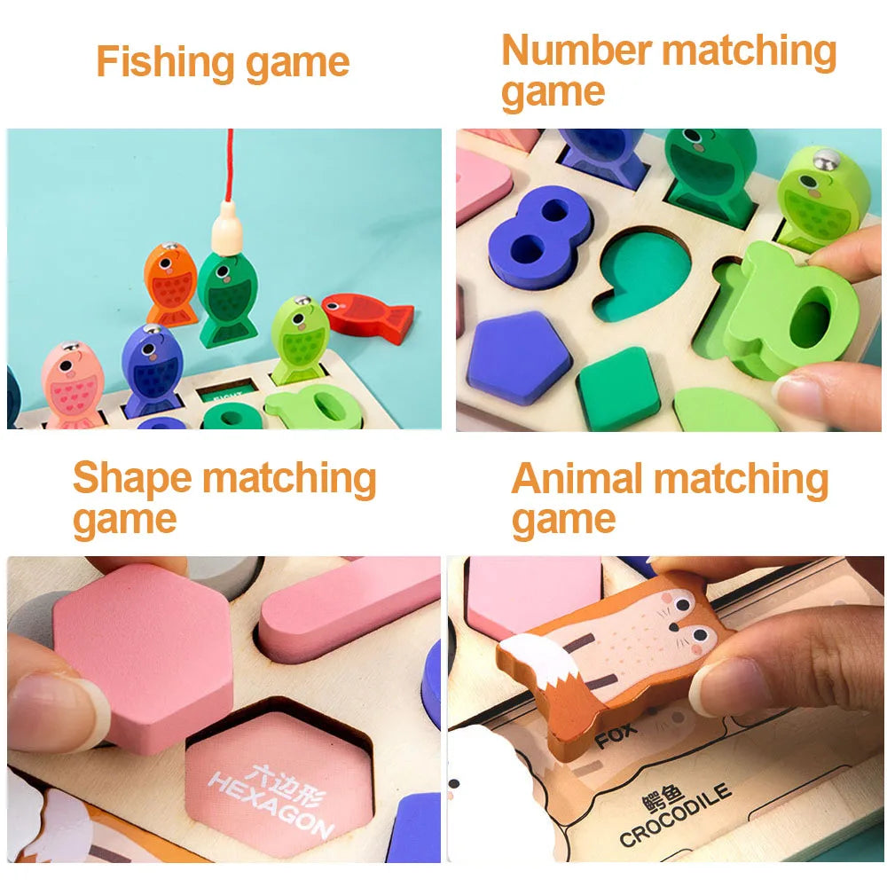 Magnetic Fishing Toy – Montessori Wooden Learning Board for Kids