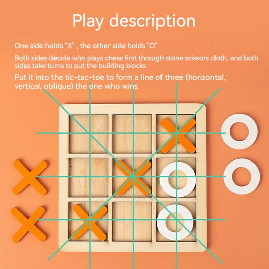 Lil Laugh Wooden Tic-Tac-Toe Fun Board