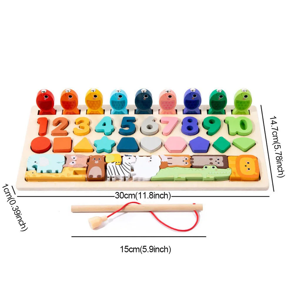 Magnetic Fishing Toy – Montessori Wooden Learning Board for Kids