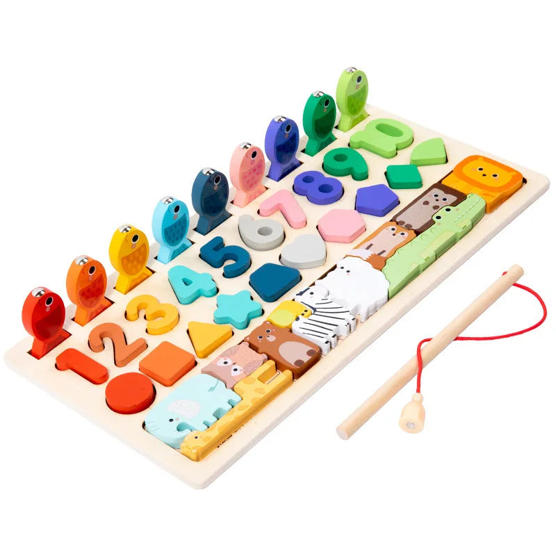 Magnetic Fishing Toy – Montessori Wooden Learning Board for Kids