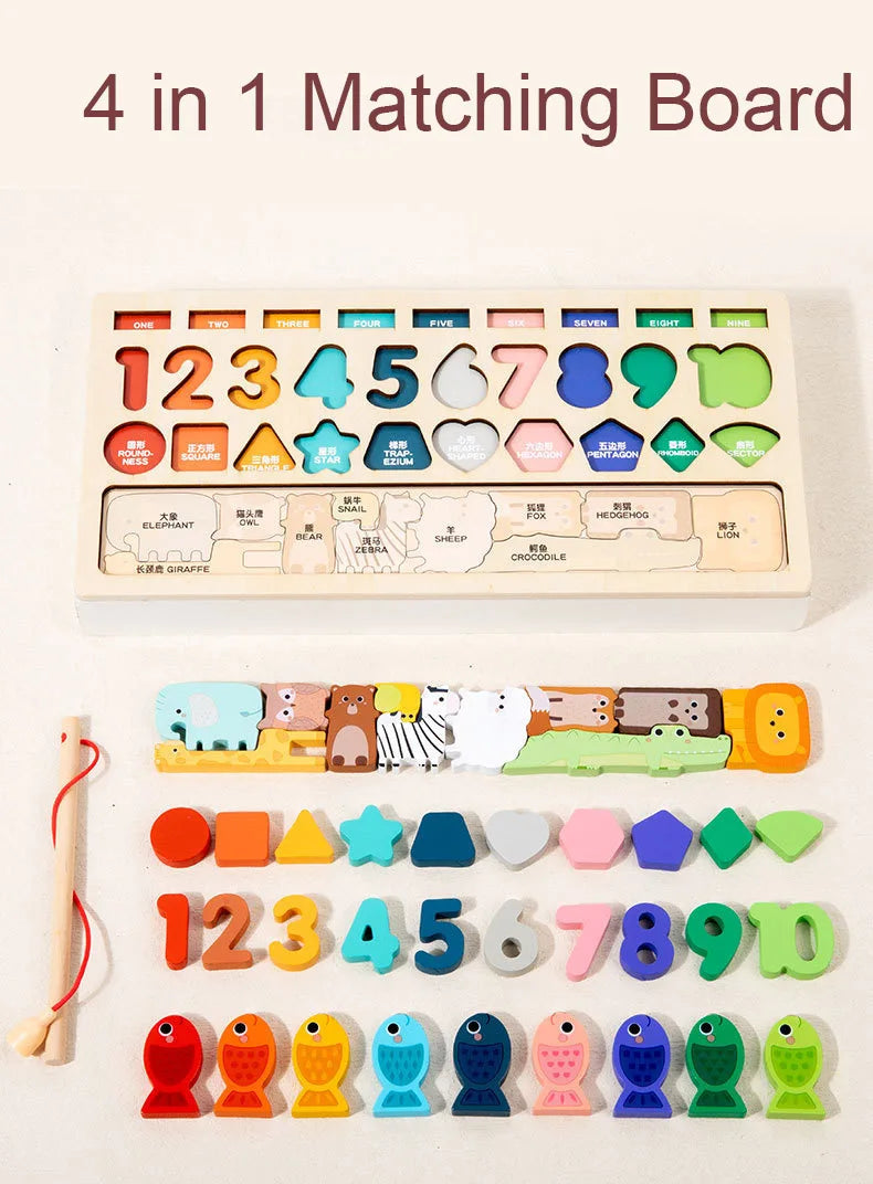 Magnetic Fishing Toy – Montessori Wooden Learning Board for Kids