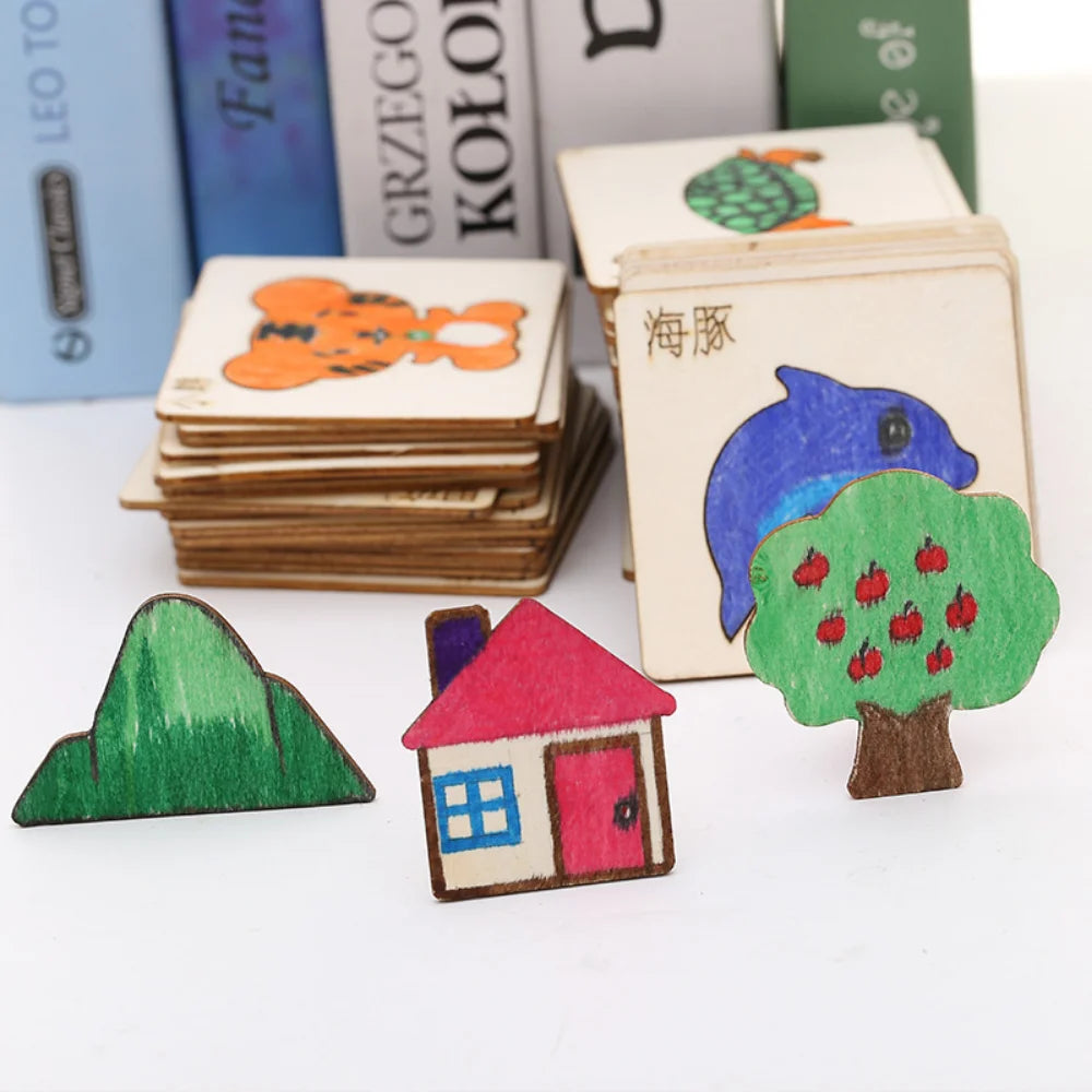 Wooden Animal & Shape Drawing Stencil Set