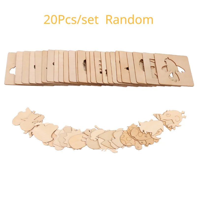 Wooden Animal & Shape Drawing Stencil Set