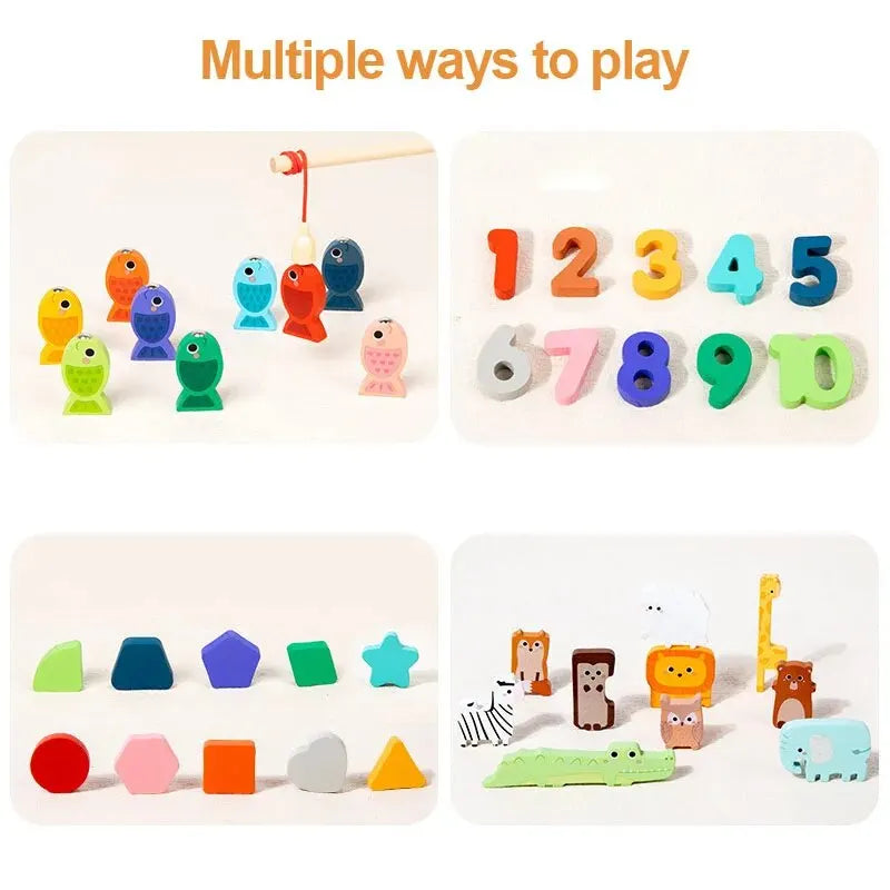 Magnetic Fishing Toy – Montessori Wooden Learning Board for Kids