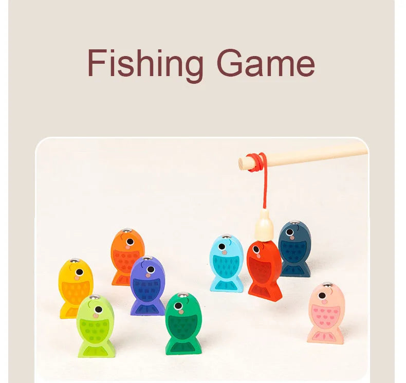 Magnetic Fishing Toy – Montessori Wooden Learning Board for Kids
