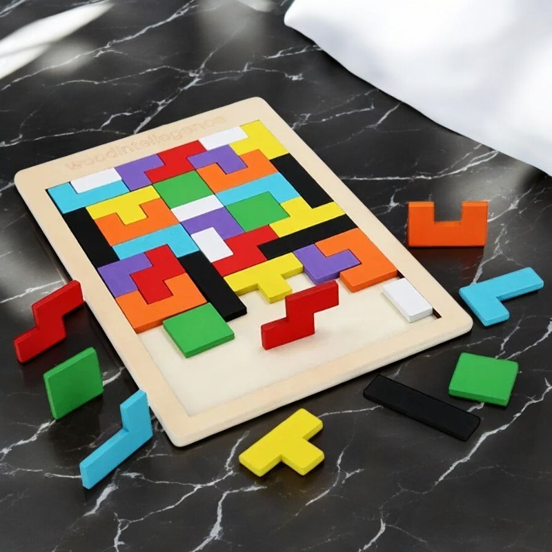 🧩 Wooden Tetris Puzzle – Brain-Boosting Educational Game